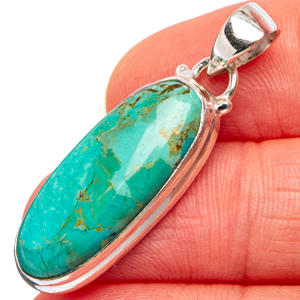 Mohave Turquoise Pendant 1 1/2" (.925 Sterling Silver)