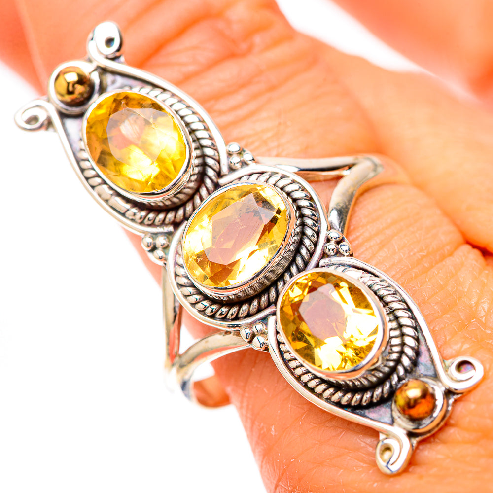 Large Faceted Citrine Ring Size 11 (925 Sterling Silver) RING139854