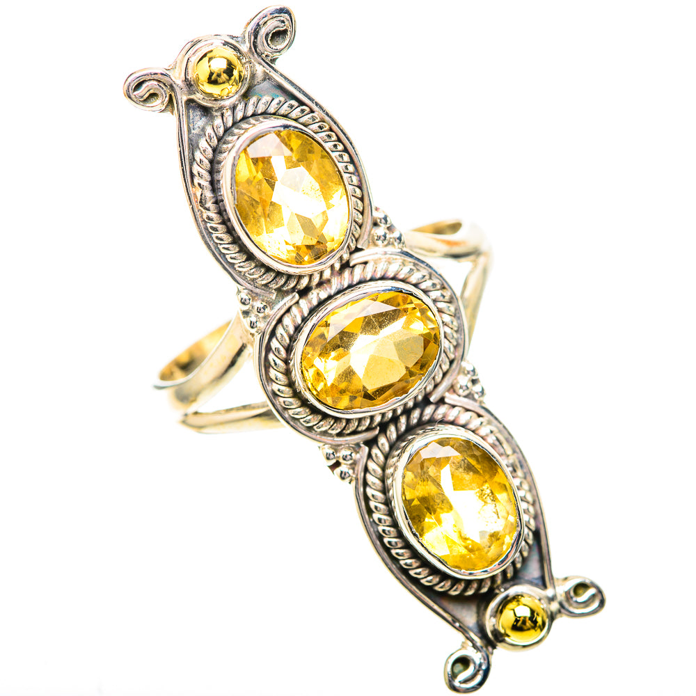 Large Faceted Citrine Ring Size 9.75 (925 Sterling Silver) RING139809