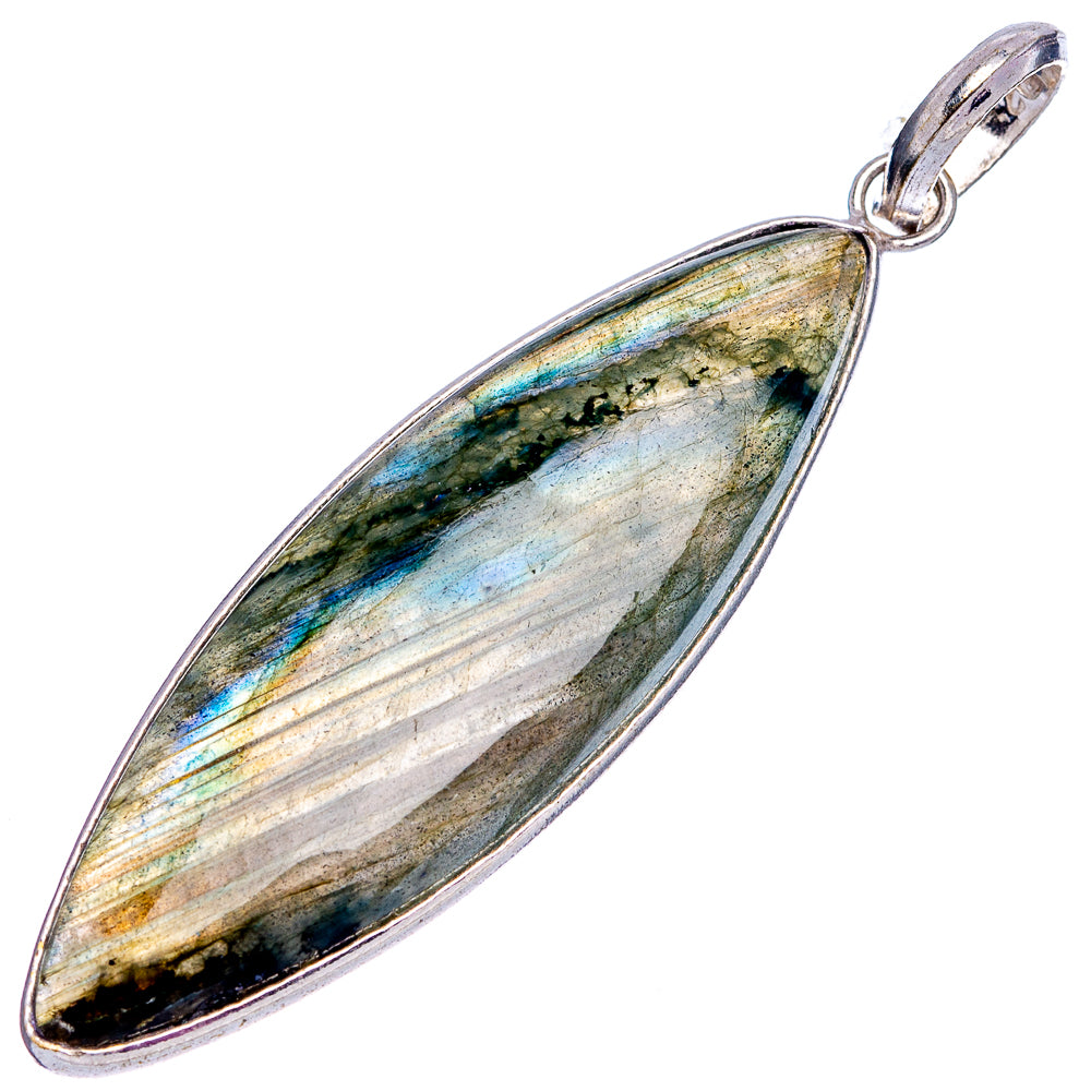 Labradorite Pendant 2 3/8" (Silver Plated)