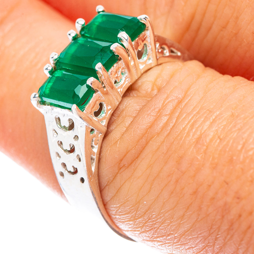 Green Sillimanite Ring Size 7.75 (925 Sterling Silver) R5684