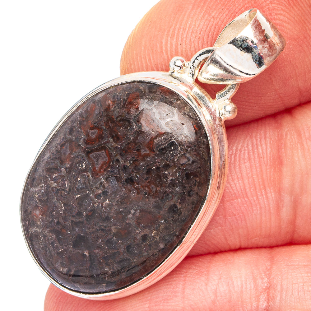 Dinosaur Bone Pendant 1 1/2" (.925 Sterling Silver)