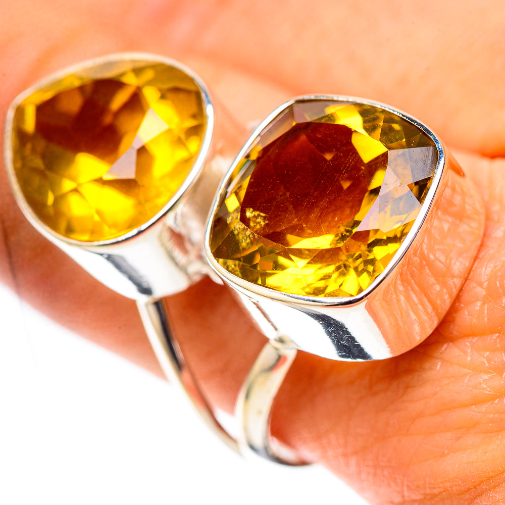 Large Faceted Citrine Ring Size 9.75 (925 Sterling Silver) RING138631