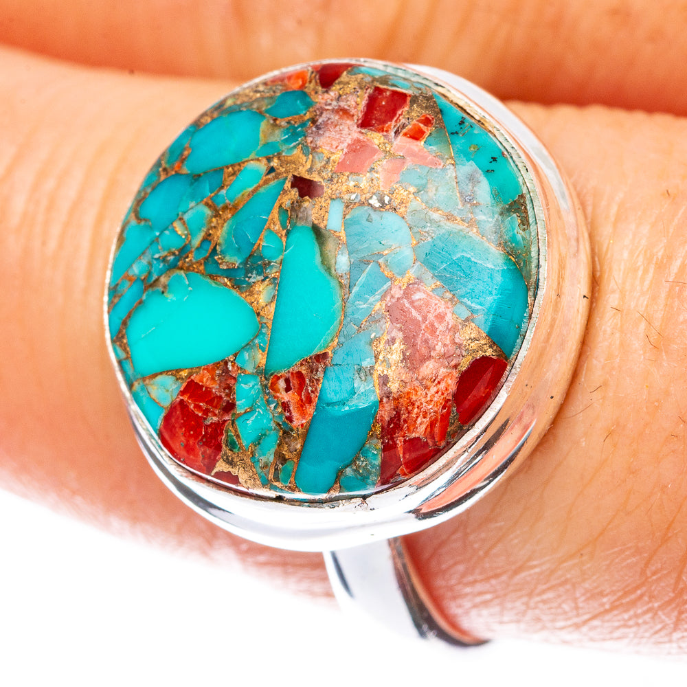 Spiny Oyster Turquoise Ring Size 8.75 (925 Sterling Silver) R3132