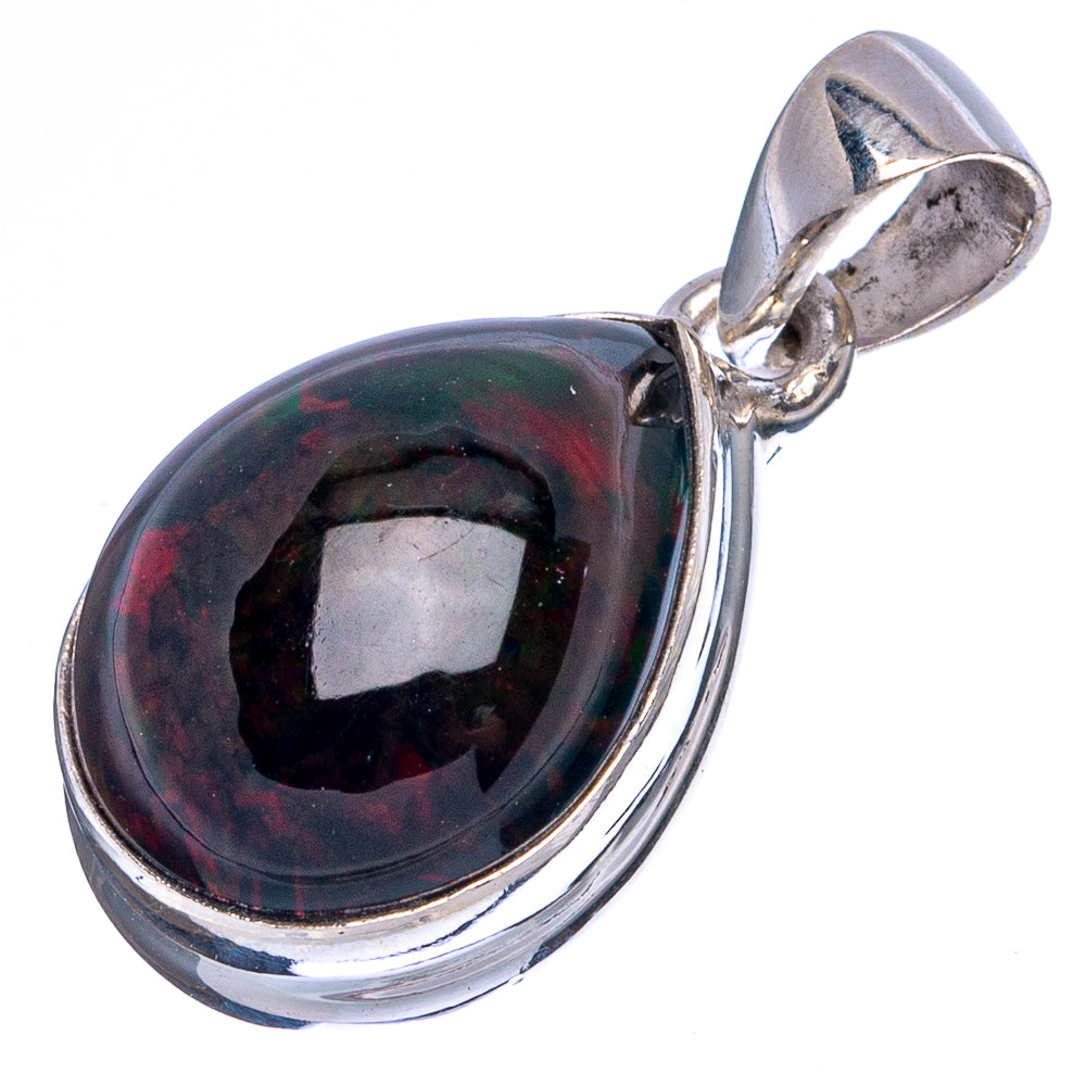 Large Rare Black Opal Pendant 1 1/8" (925 Sterling Silver) P43449