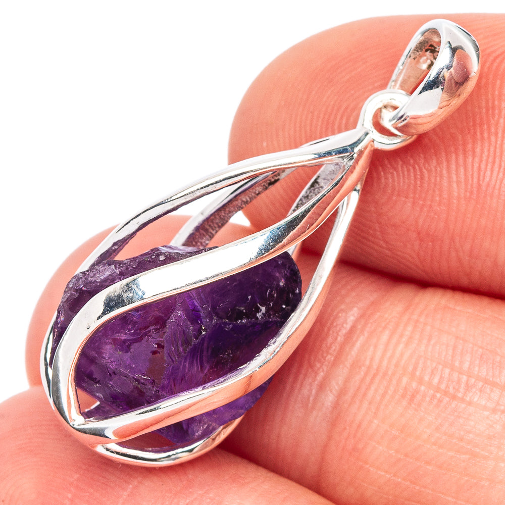 Amethyst Pendant 1 1/4" (925 Sterling Silver) P44769