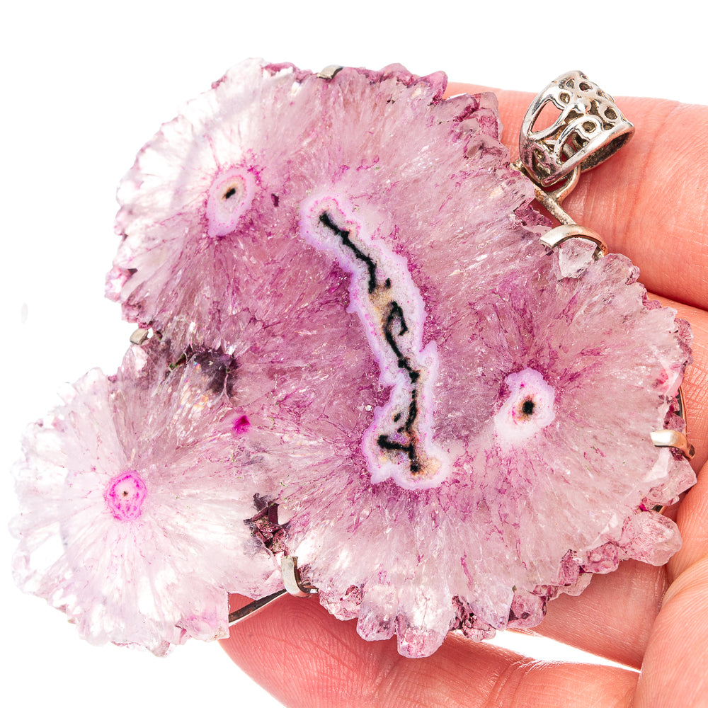 Gigantic Pink Solar Quartz 3" Pendant (925 Sterling Silver) P40001