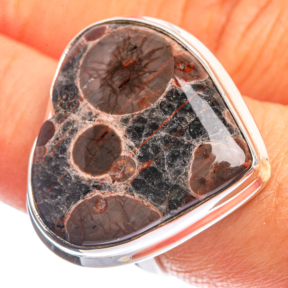 Large Poppy Jasper 925 Sterling Silver Ring Size 6.75