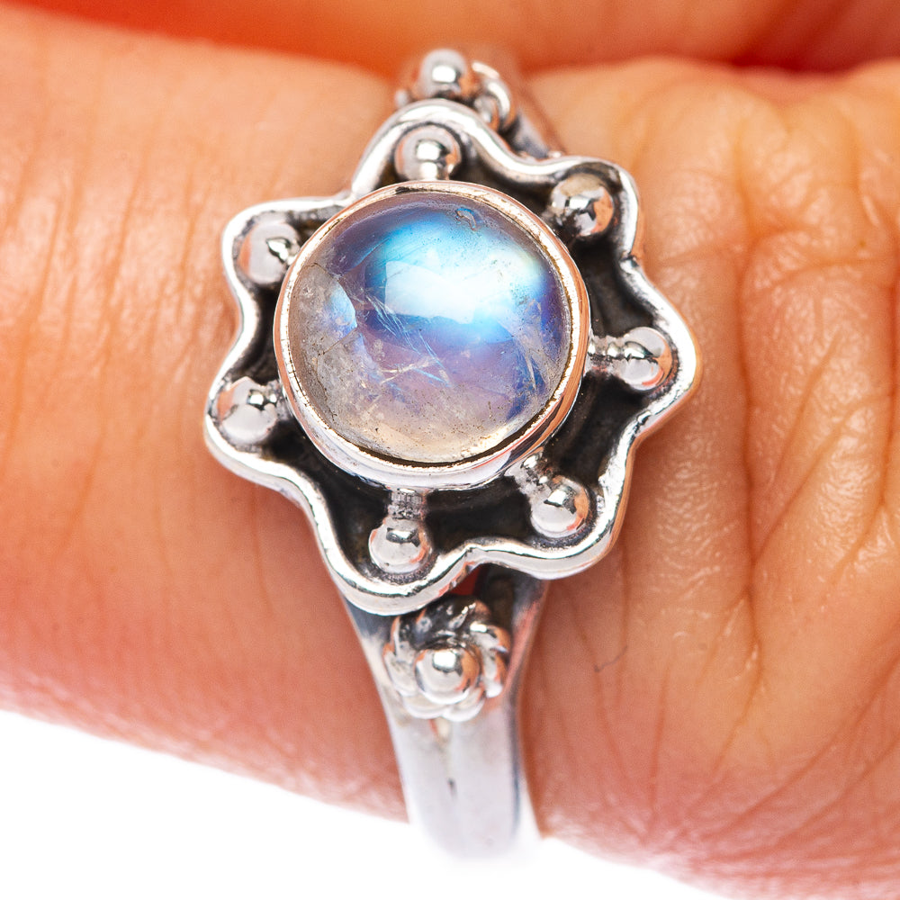 Rainbow Moonstone Dainty Ring Size 7 (925 Sterling Silver) R145861