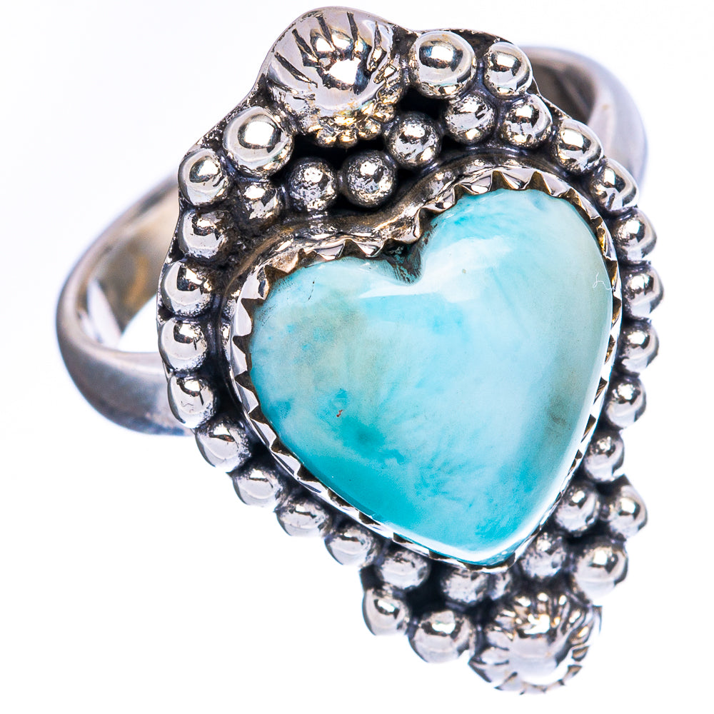 Larimar Heart Ring Size 8.25 (925 Sterling Silver) R2316