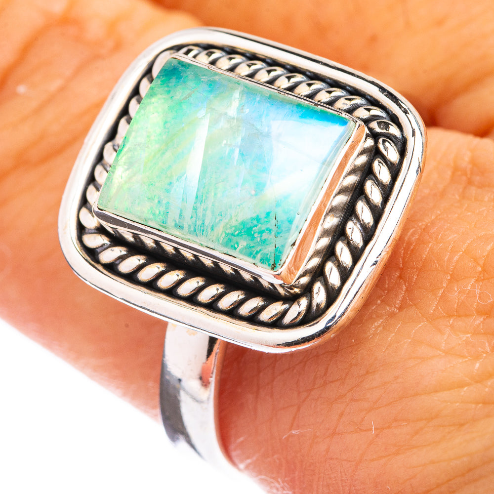 Green Moonstone Ring Size 11 (925 Sterling Silver) R142771