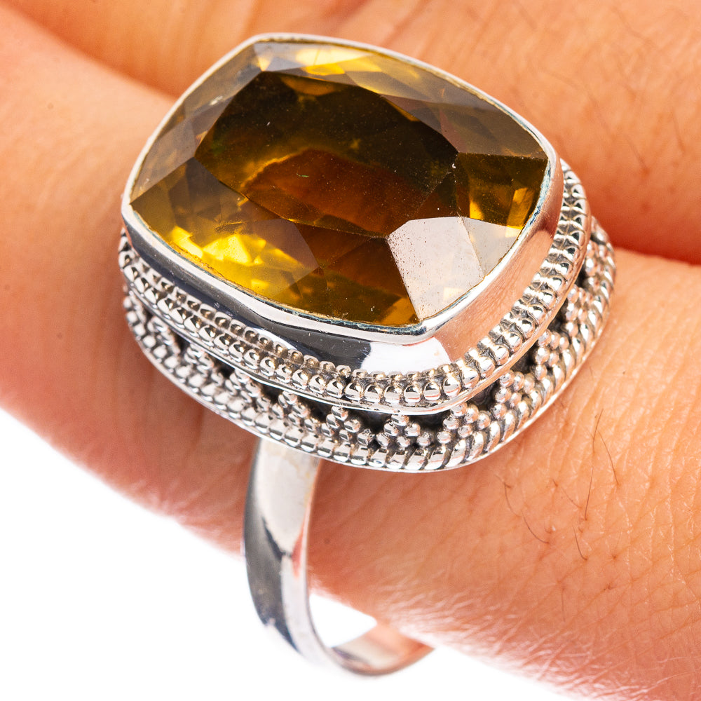 Large Faceted Citrine Ring Size 10.75 (925 Sterling Silver) R144360
