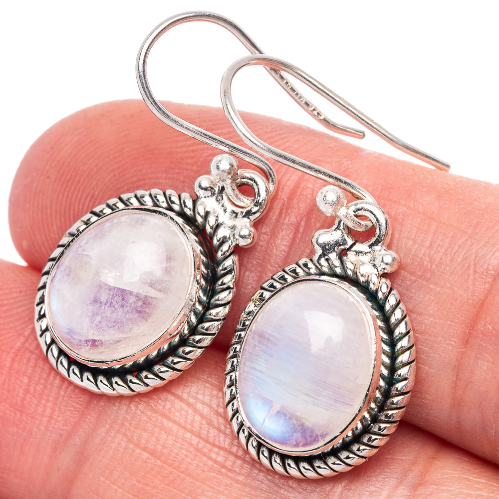 Rainbow Moonstone Earrings 1 1/4" (925 Sterling Silver) E433308