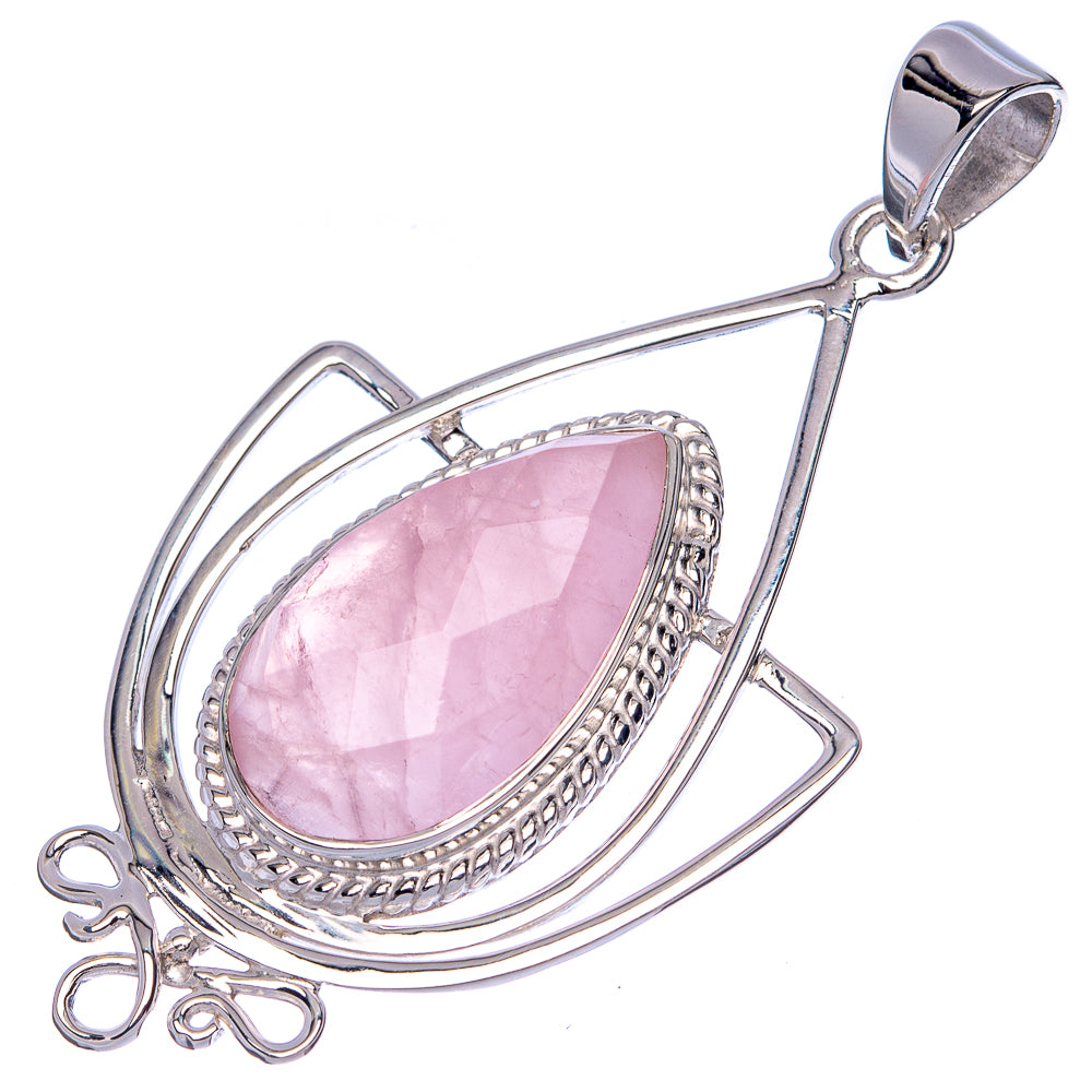 Asc Premium Rose Quartz Pendant 1 7/8" (925 Sterling Silver) P42268