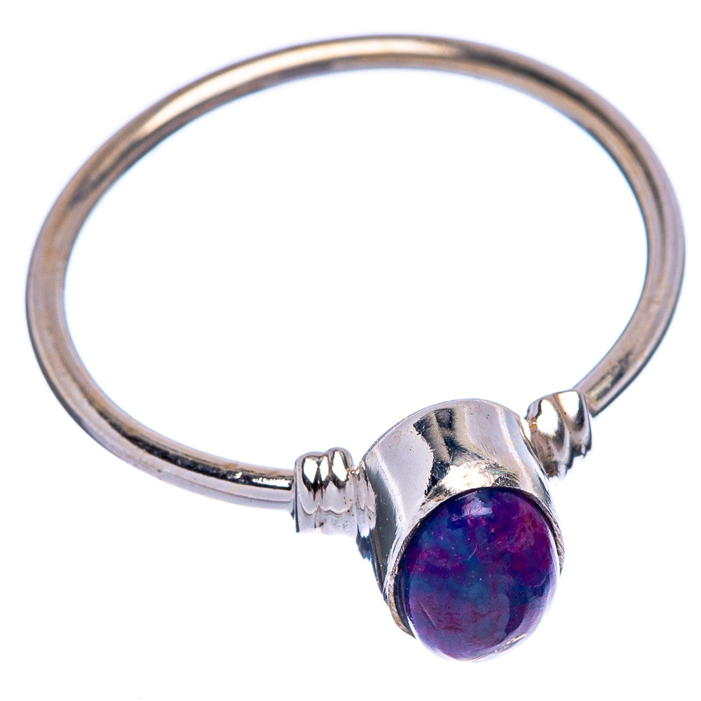 Purple Copper Composite Turquoise Dainty Ring Size 7 (925 Sterling Silver) R145667