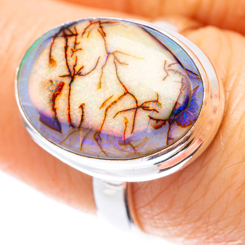 Rare Sterling Opal Ring Size 7.25 (925 Sterling Silver) R2189