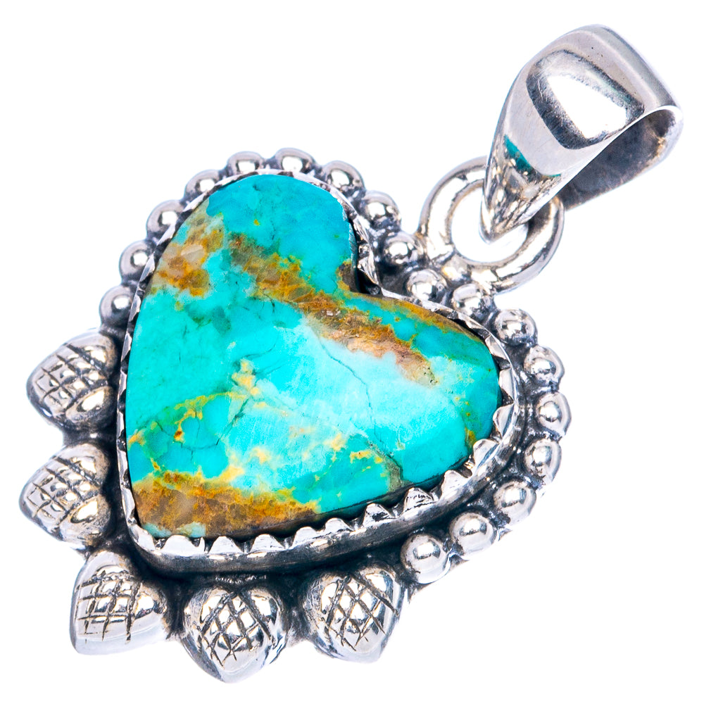 Rare Arizona Turquoise Pendant 1 1/8" (925 Sterling Silver) P42013