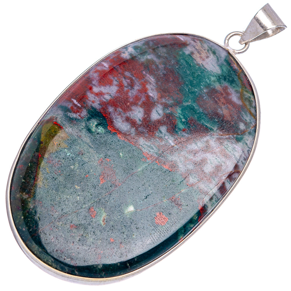 Bloodstone Pendant 2 3/4" (Silver Plated)