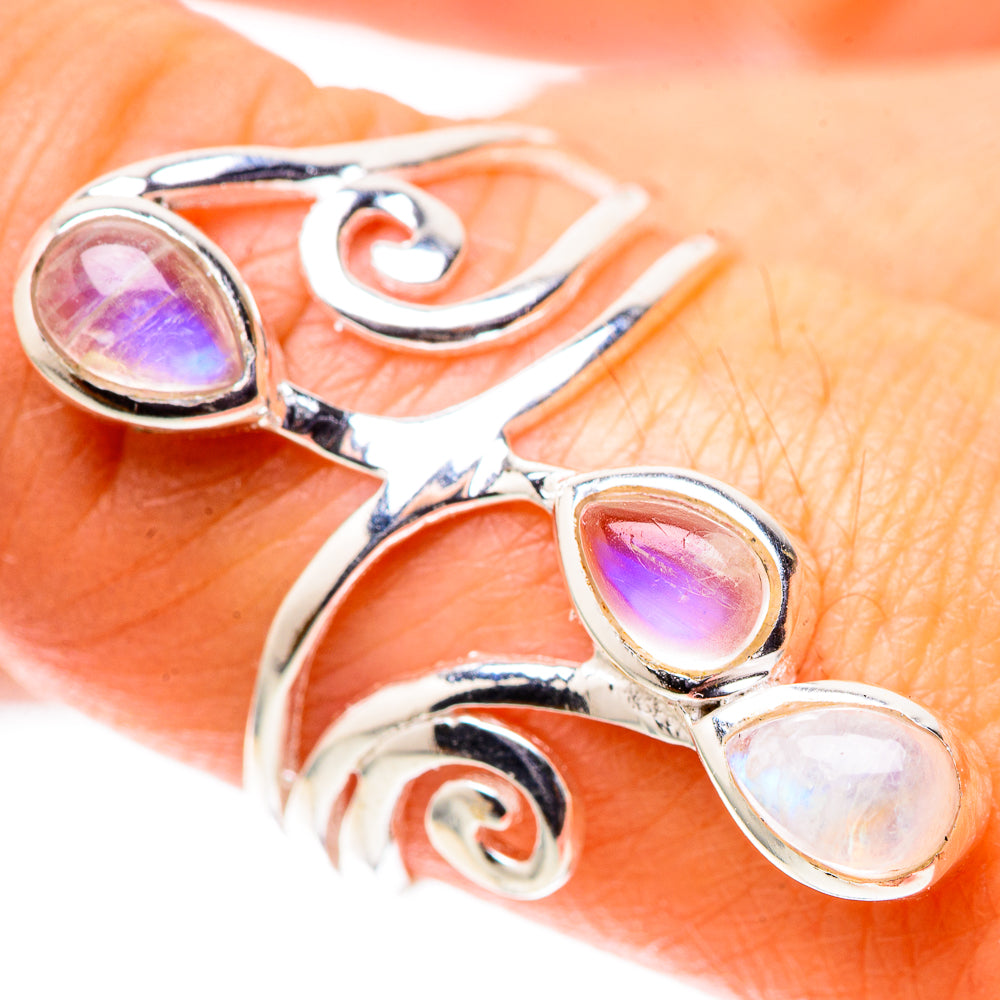 Rainbow Moonstone Dainty Ring Size 8 (925 Sterling Silver) RING138186