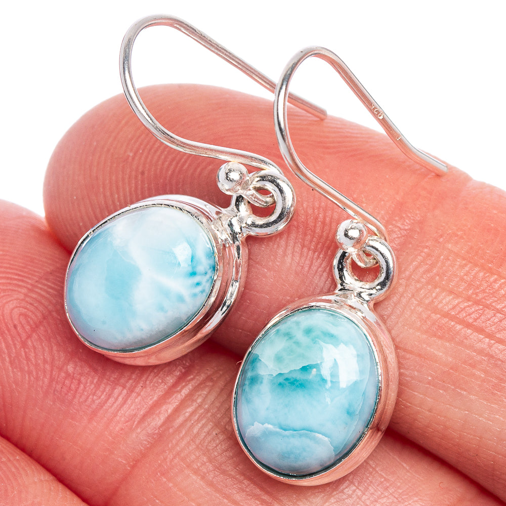 Larimar Earrings 1 1/8" (925 Sterling Silver) E433566