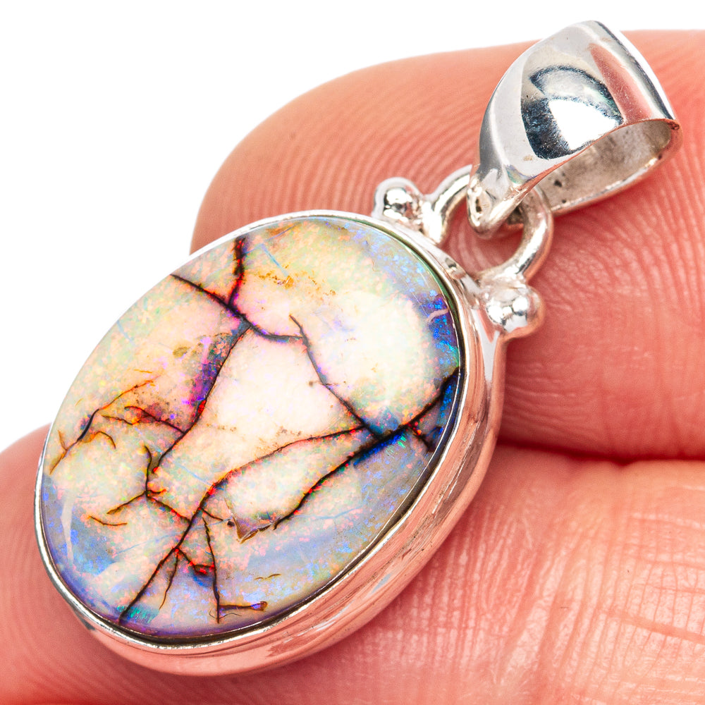 Rare Sterling Opal Pendant 1 1/8" (925 Sterling Silver) P41661