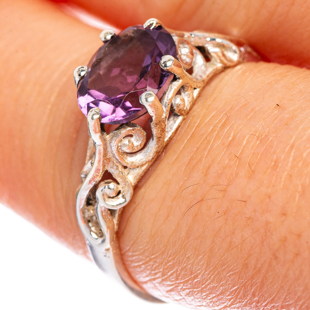Faceted Amethyst Dainty Ring Size 8 (925 Sterling Silver) R1027