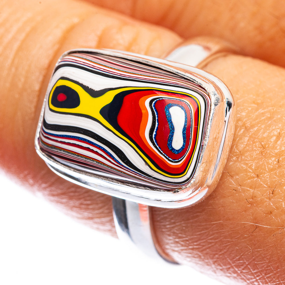Fordite Ring Size 8.5 (925 Sterling Silver) R142395