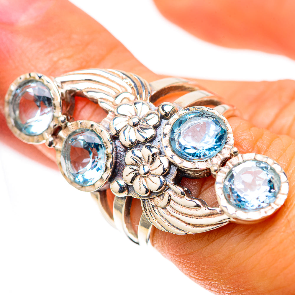 Large Blue Topaz Ring Size 6.25 (925 Sterling Silver) RING138677