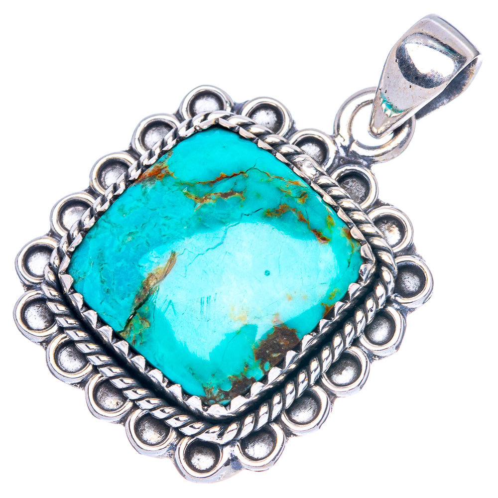 Rare Arizona Turquoise Pendant 1 1/4" (925 Sterling Silver) P42016