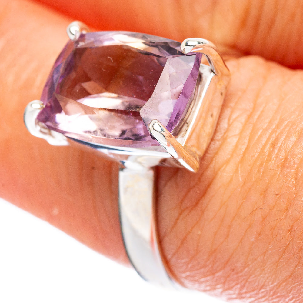 Faceted Amethyst Ring Size 7.25 (925 Sterling Silver) R4593