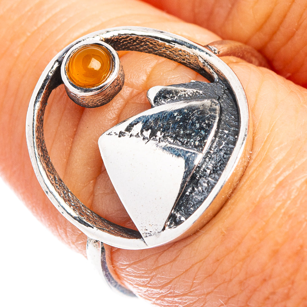 Carnelian Mountain Dainty Ring Size 7.75 (.925 Sterling Silver)