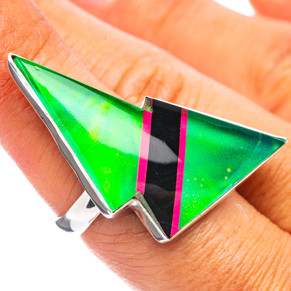 Premium Aura Opal Bolt Ring Size 7 (.925 Sterling Silver)