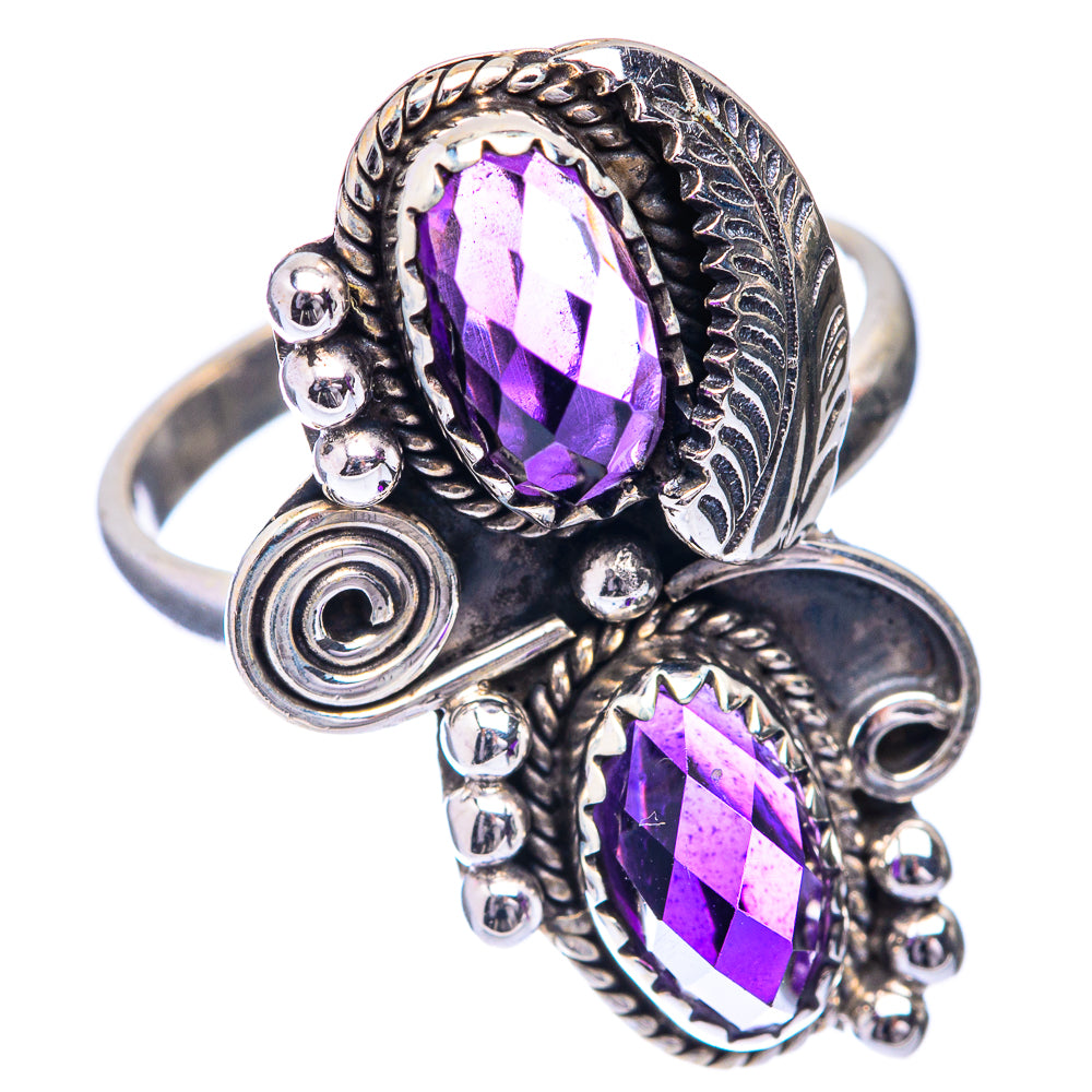 Faceted Amethyst Ring Size 9.25 (925 Sterling Silver) R141490
