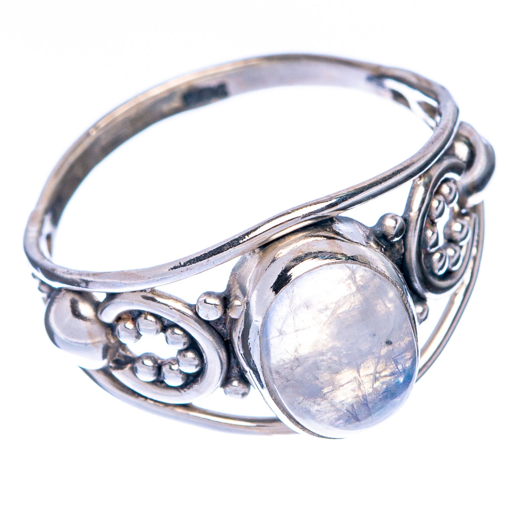 Rainbow Moonstone Dainty Ring Size 7.25 (925 Sterling Silver) R145003