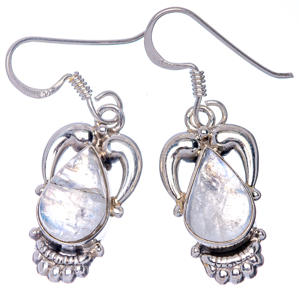 Rainbow Moonstone Earrings 1 1/2" (925 Sterling Silver) E433157