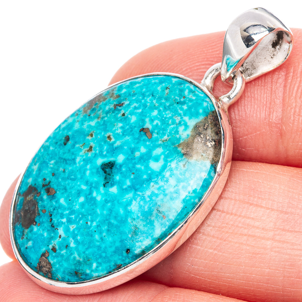 Rare Persian Turquoise Pendant 1 1/2" (925 Sterling Silver) P42161