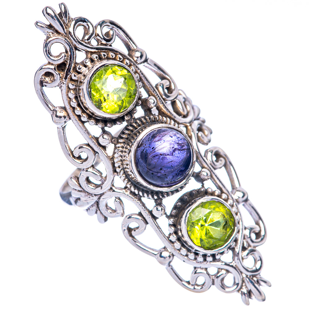 Large Kyanite, Peridot Ring Size 7.75 (925 Sterling Silver) R144791