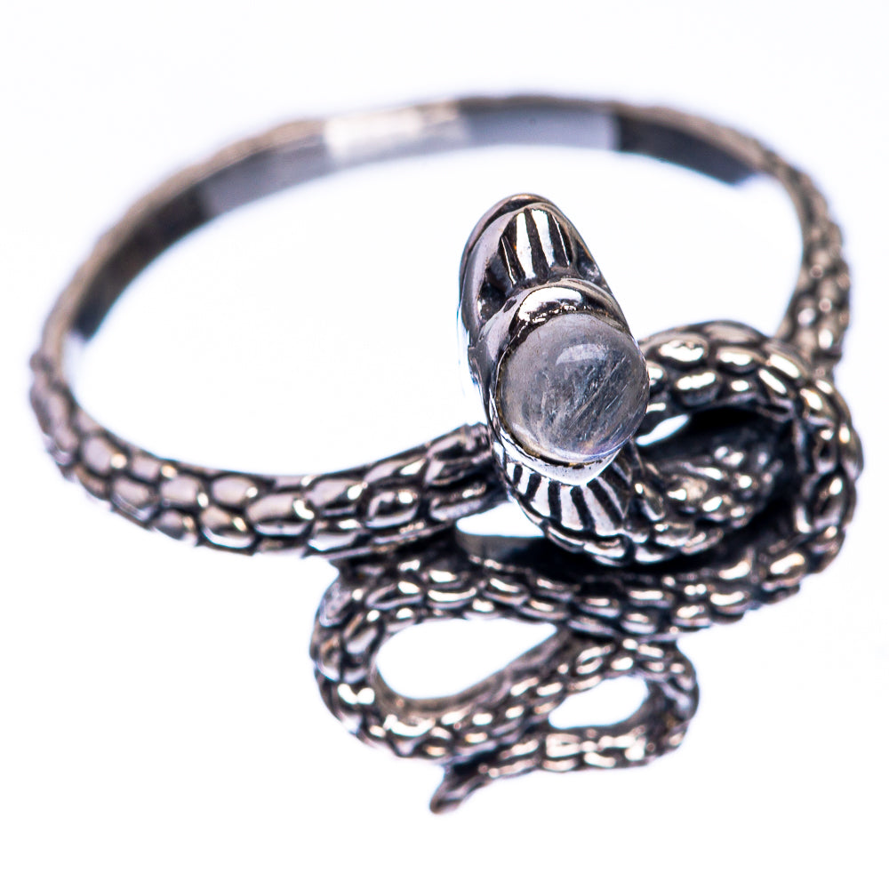 Rainbow Moonstone Snake Dainty Ring Size 6 (925 Sterling Silver) R142567