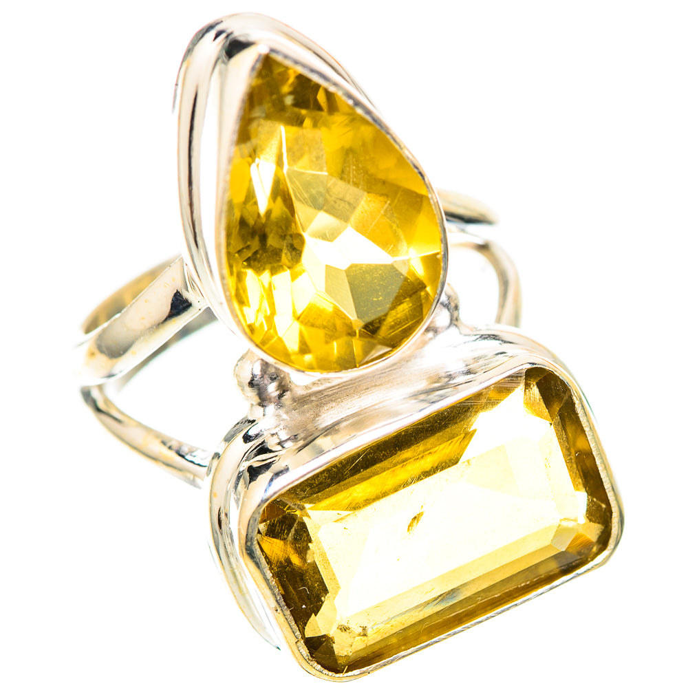 Large Faceted Citrine Ring Size 6.5 (925 Sterling Silver) RING139852