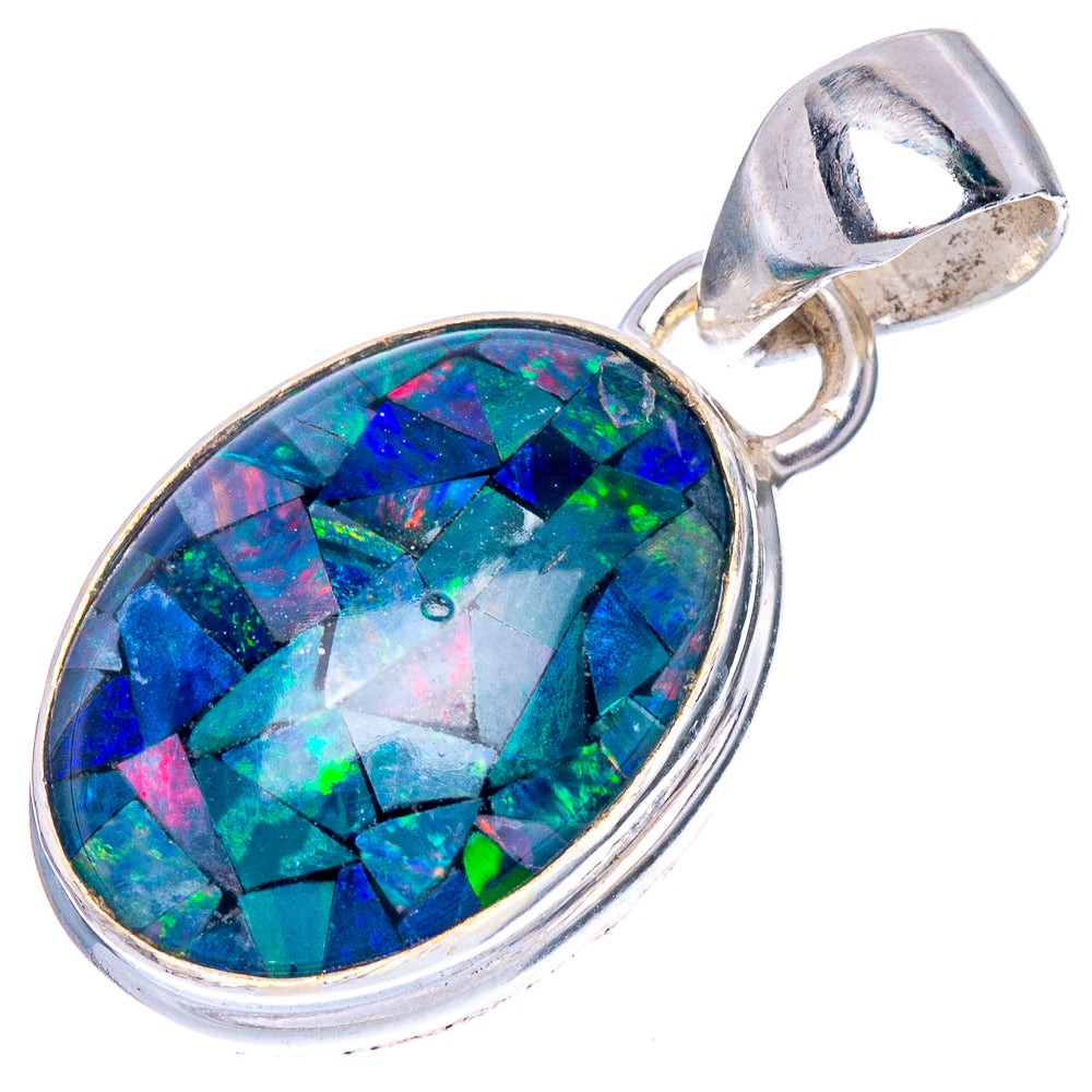 Rare Triplet Opal Pendant 1 1/8" (925 Sterling Silver) P40477
