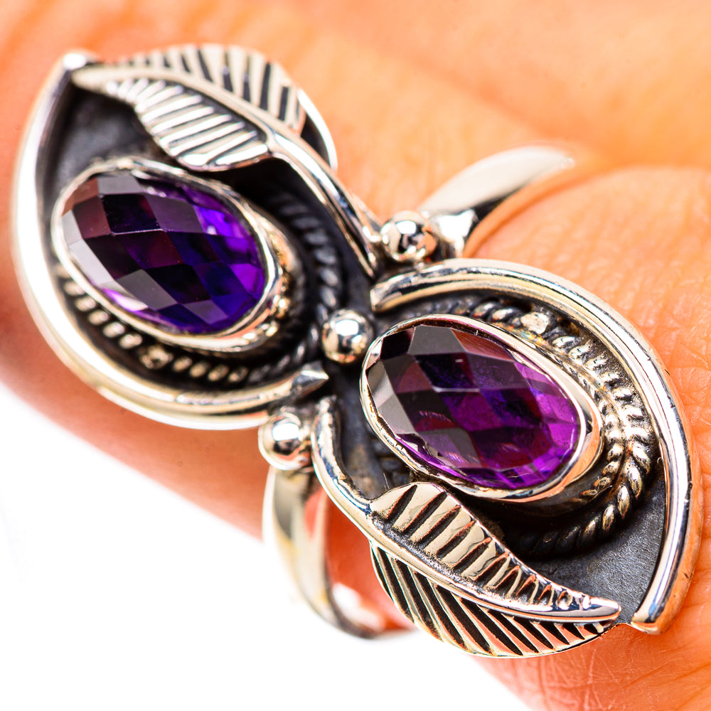 Large Faceted Amethyst Ring Size 9.5 (925 Sterling Silver) RING139088