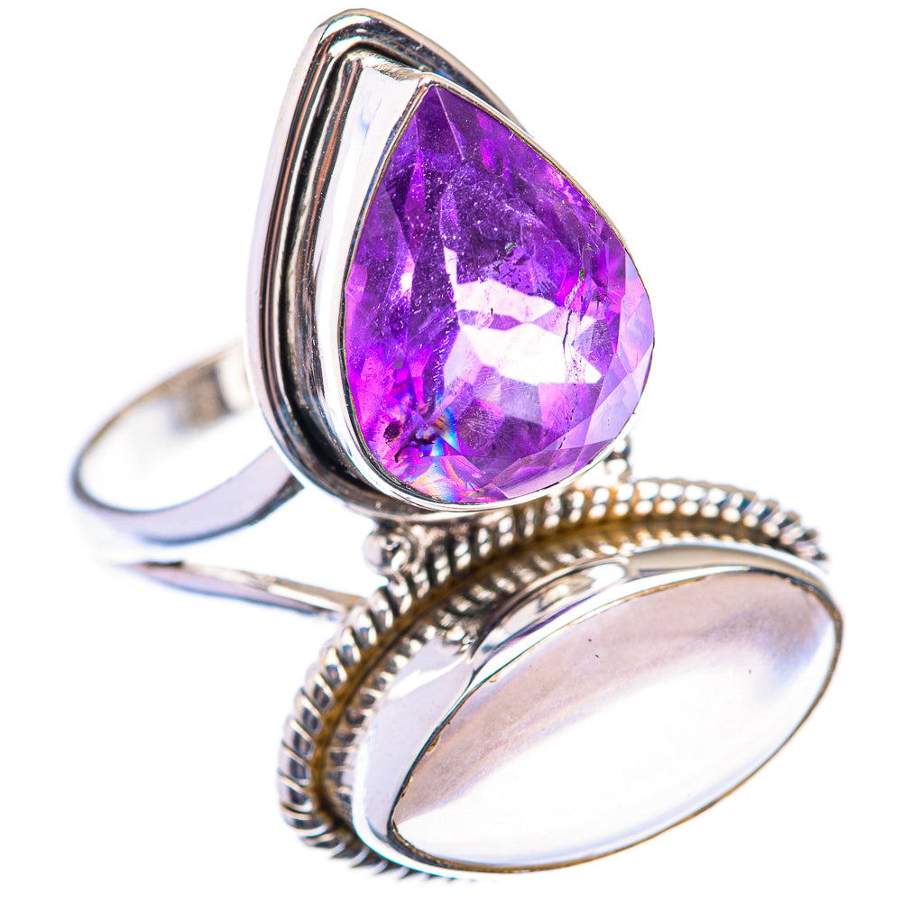 Large Rose Quartz, Amethyst Ring Size 11.75 (925 Sterling Silver) RING139977