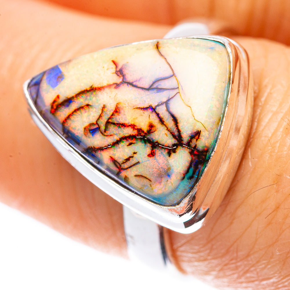 Rare Sterling Opal Ring Size 7.25 (925 Sterling Silver) R2160