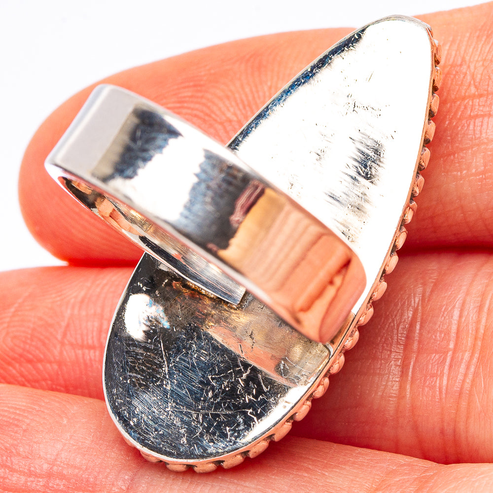 Bumble Bee Jasper Ring Size 8 Adjustable (.925 Sterling Silver)