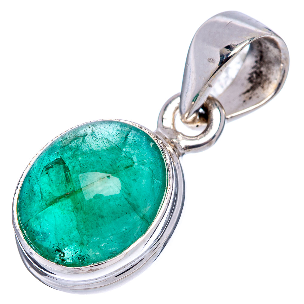 Rare Premium Zambian Emerald Pendant 7/8" (.925 Sterling Silver)
