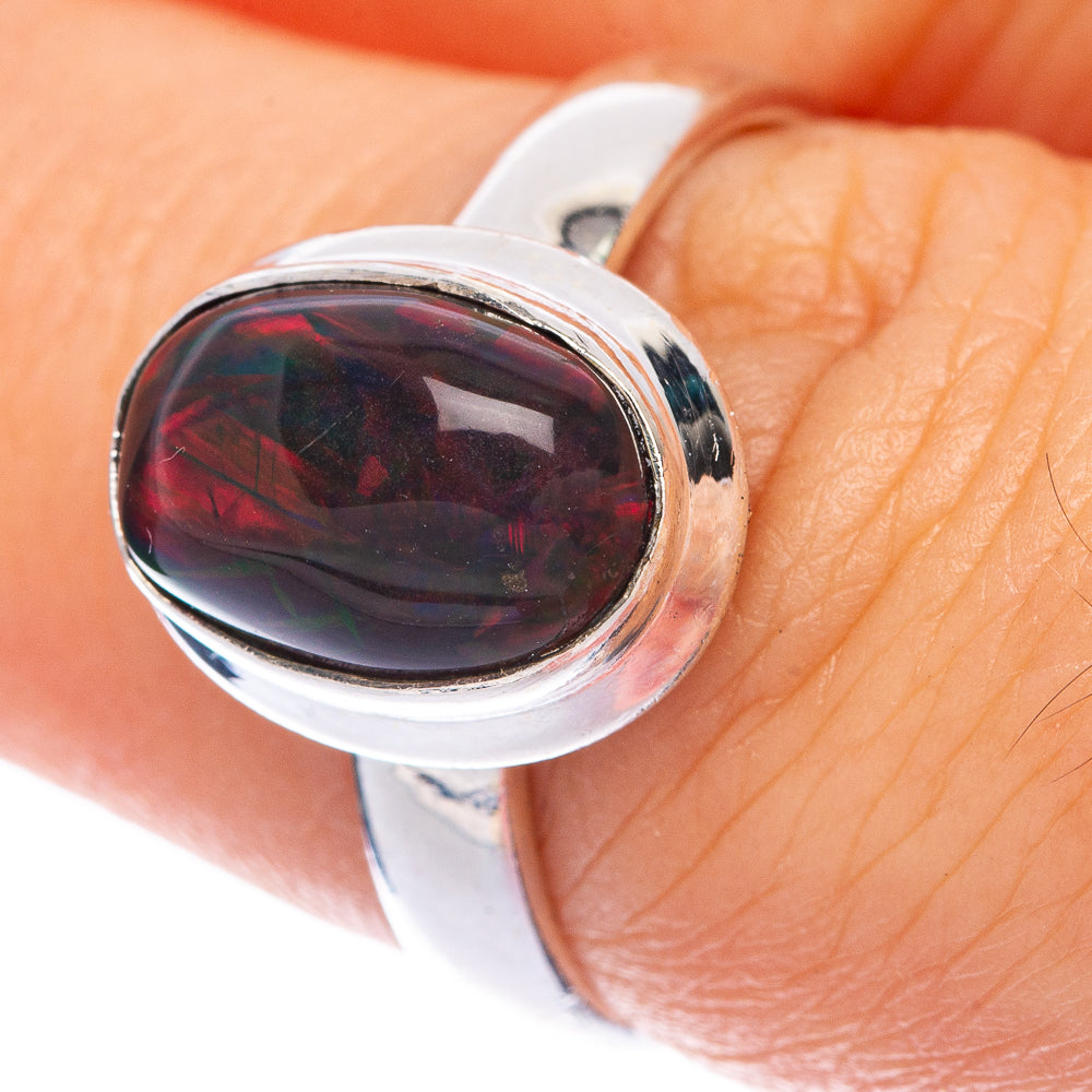 Black Opal Ring Size 6.75 (925 Sterling Silver) R144703