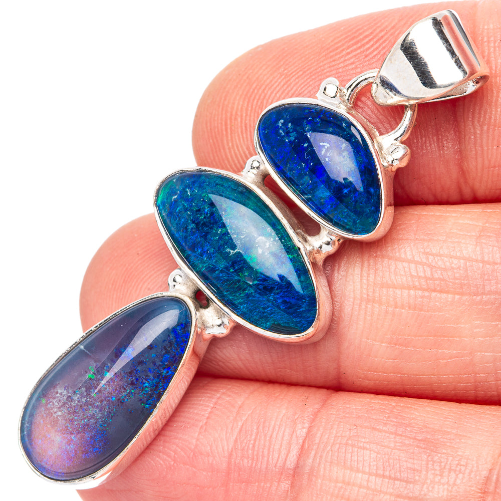 Rare Triplet Opal 925 Sterling Silver Pendant 1 7/8" (925 Sterling Silver) P42669