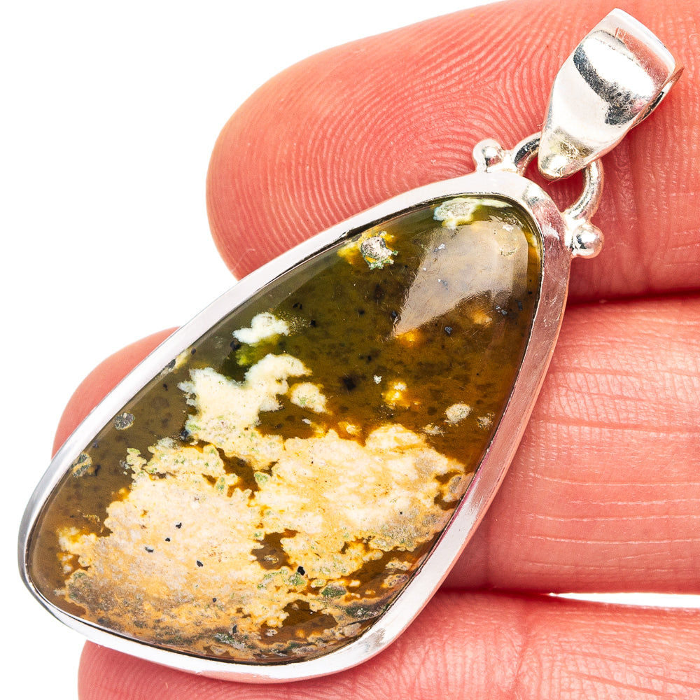 Rhyolite Japer Pendant 1 3/4" (.925 Sterling Silver)