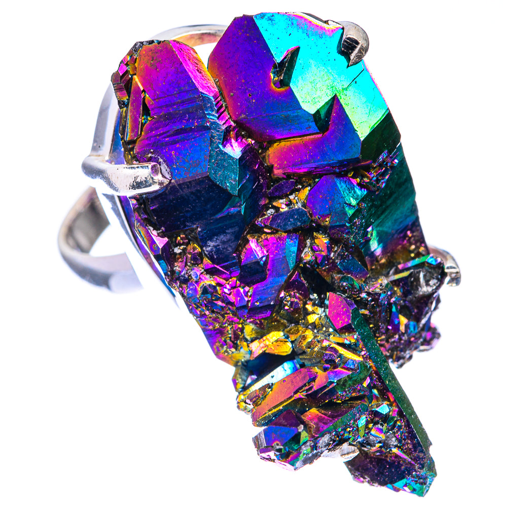 Large Titanium Sunshine Druzy Ring Size 7.5 (925 Sterling Silver) R141652