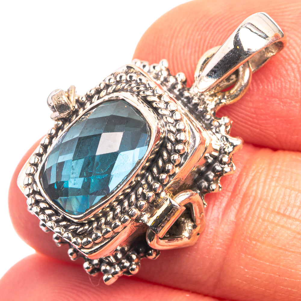 Poison Blue Topaz Pendant 1 1/4" (925 Sterling Silver) P38886